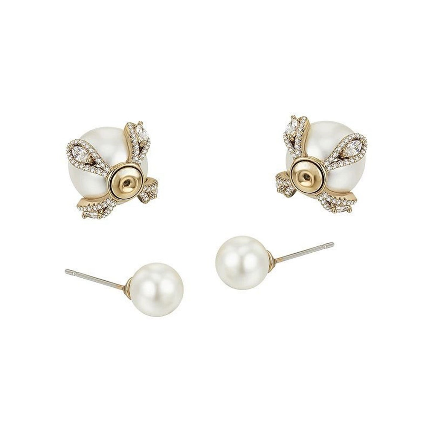 CROWN PEARL STUD EARRINGS