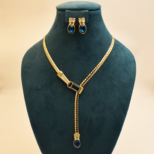SAPPHIRE ELEGANCE LARIAT SET