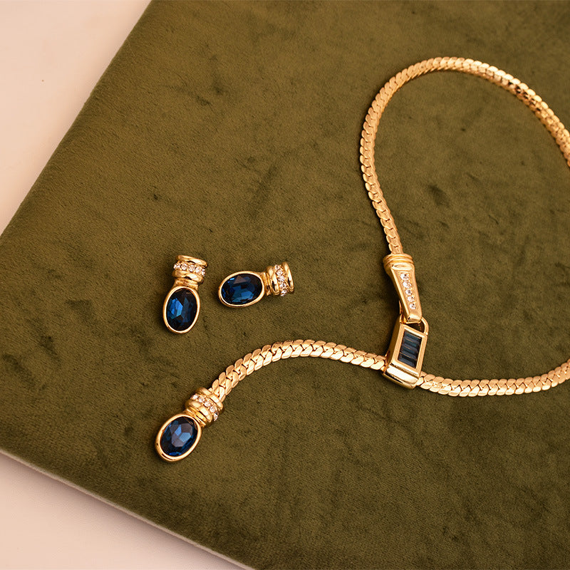 SAPPHIRE ELEGANCE LARIAT SET