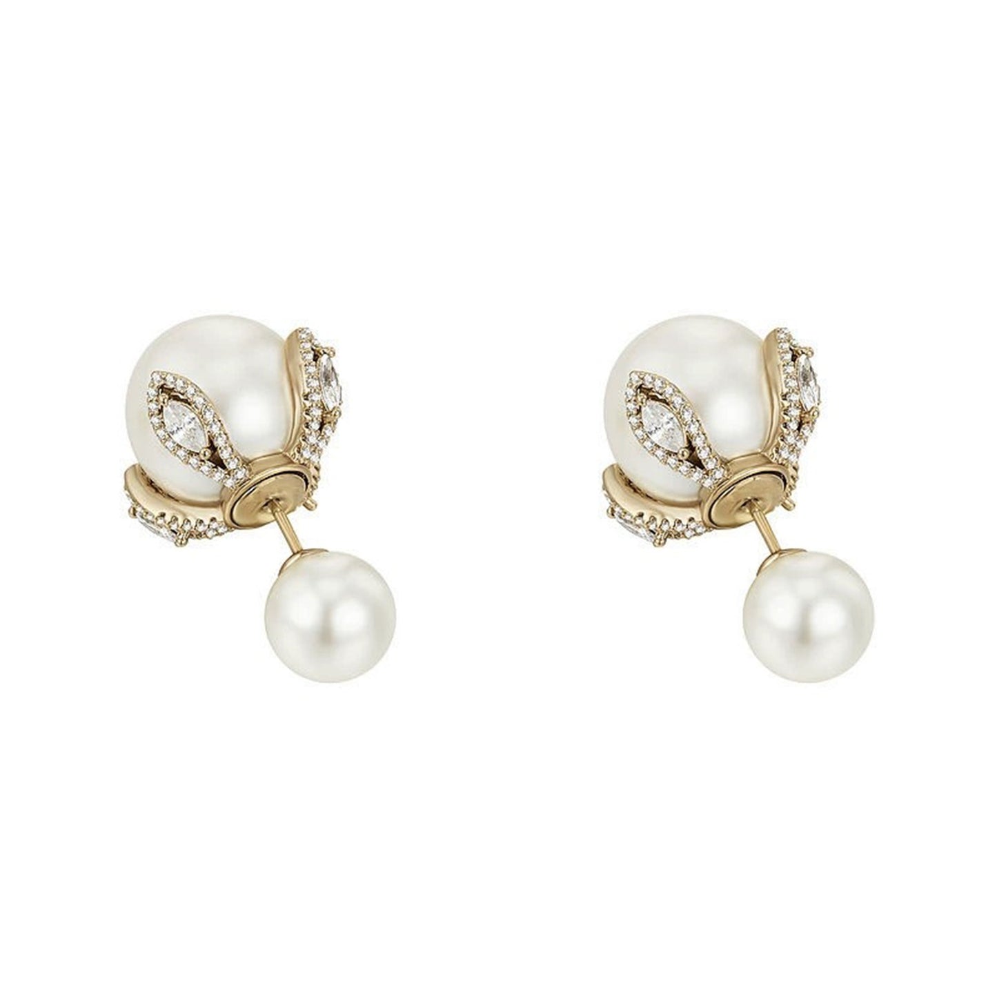 CROWN PEARL STUD EARRINGS