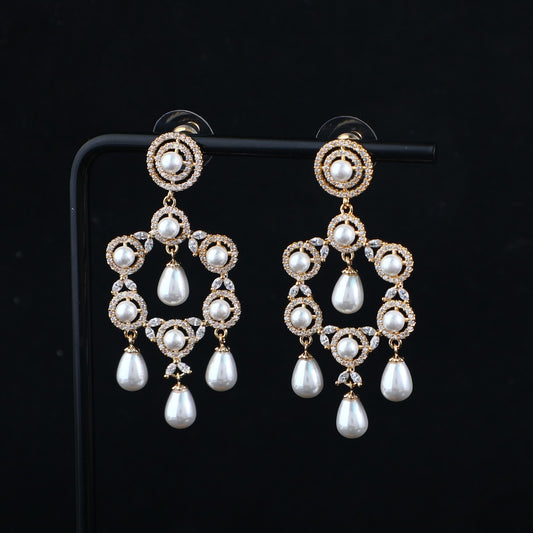 REGAL PEARL CHANDELIER EARRINGS