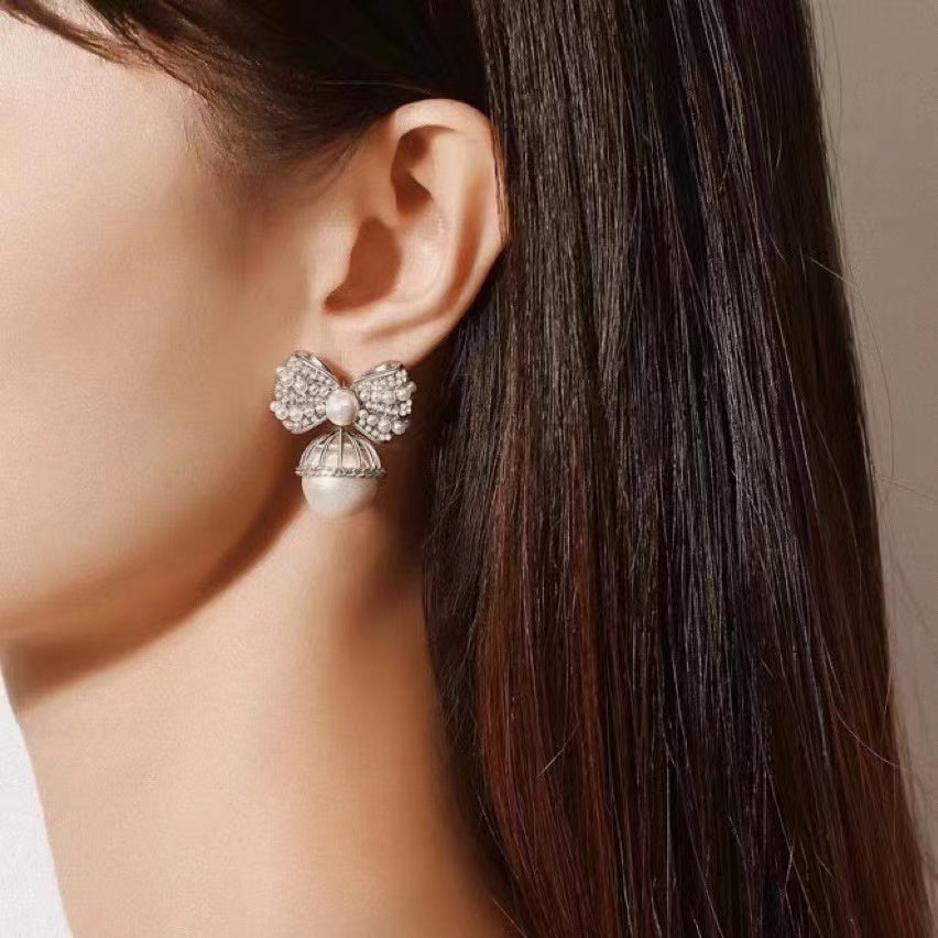 BOW PEARL EARRINGS