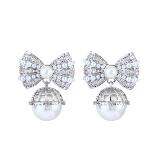 BOW PEARL EARRINGS
